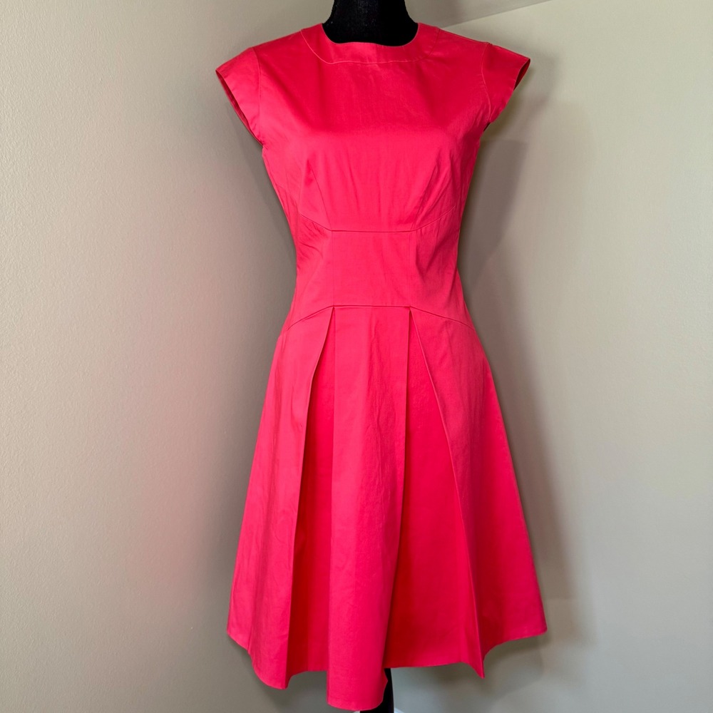 Kate Spade New York Primrose Pink Cap Sleeve Pleated Cocktail Party Dress Size 4